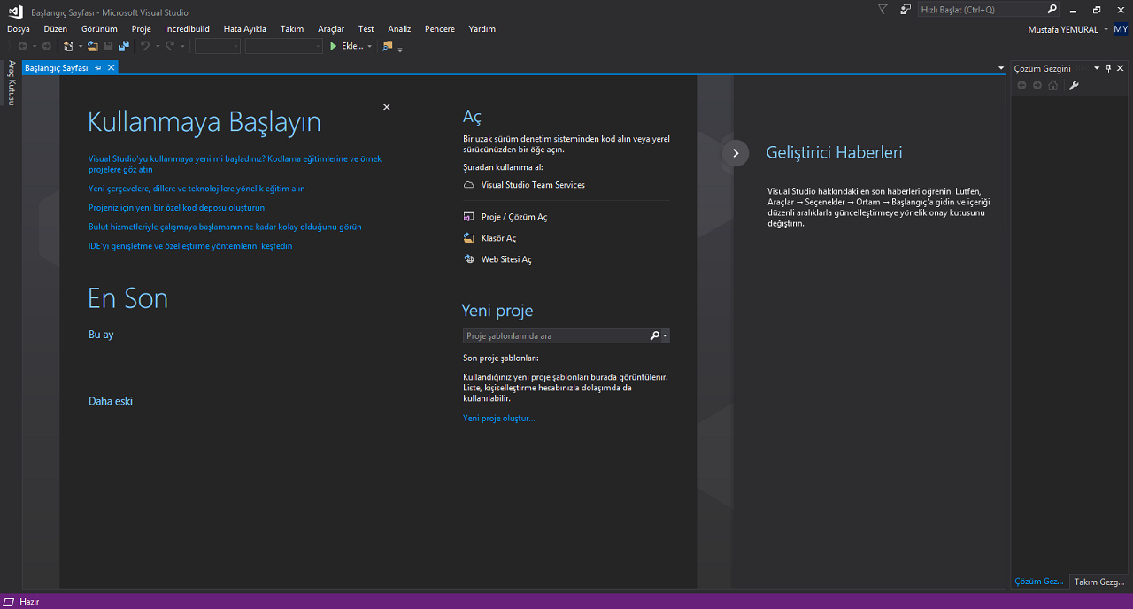 Microsoft Visual Studio Geliştirme Ortamı